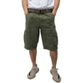 thumbnail image 1 of RAW X Mens Belted Cargo Shorts Relaxed Fit Casual Knee Length Cargo Shorts for Men, Hidden Snap Pocket - Sage, 48, 1 of 8