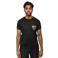 thumbnail image 1 of RAW X Relaxed Fit Embroidered Pocket Crewneck T-Shirt, Soft Stretch Tee for Men, Lion Pocket Embroidery - Black/Neon Orange, Medium, 1 of 9