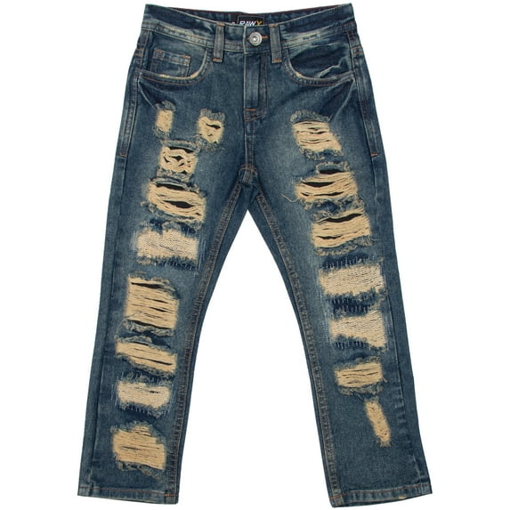 RAW X Boy's RawX Heavy Distressed Jeans, Blue, 6