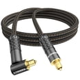 thumbnail image 1 of RAWAUX 90 Degree Right Angle Optical Audio Cable, 360 Rotatable Toslink SPDIF Cord (10ft/3m, Black), 1 of 7