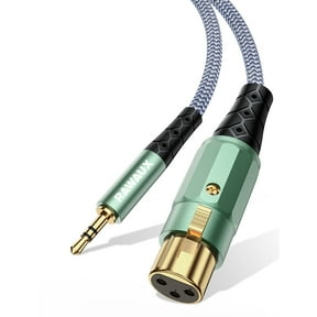 RAWAUX XLR Female to 3.5mm TRS Cable, Unbalanced 3 Pin XLR to 1/8 Inch Cord (6.6ft/2m)