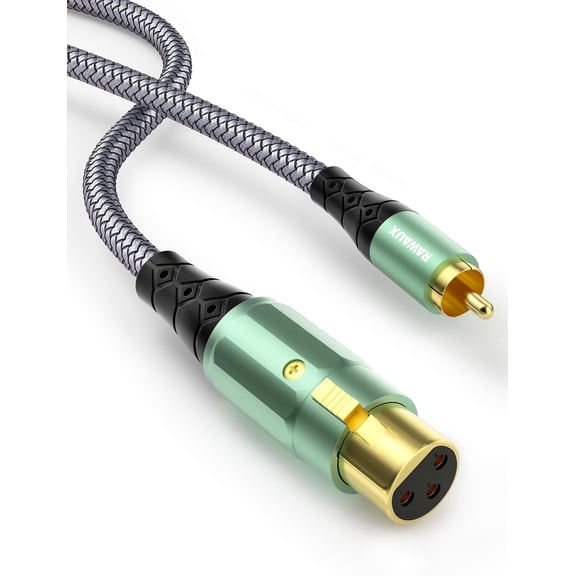 RAWAUX XLR Female to RCA Male Cable, 3 Pin XLR to RCA Audio Adapter Cord (3.3ft/1m)