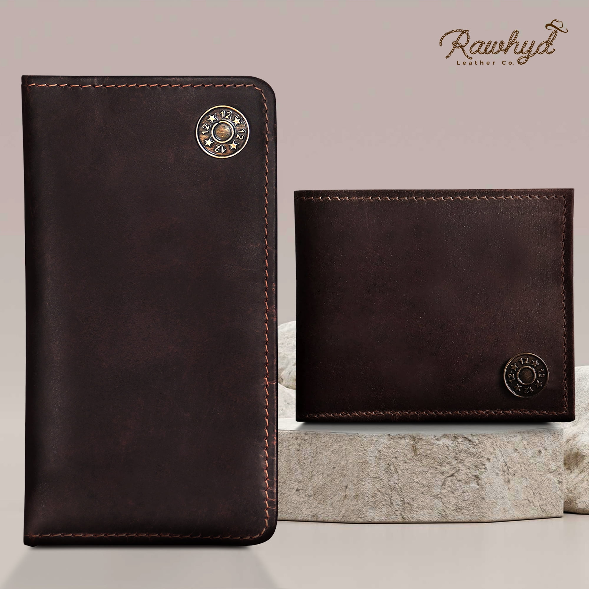 RAWHYD Shotgun Shell Hunting Wallet, FullGrain Leather Long Wallets