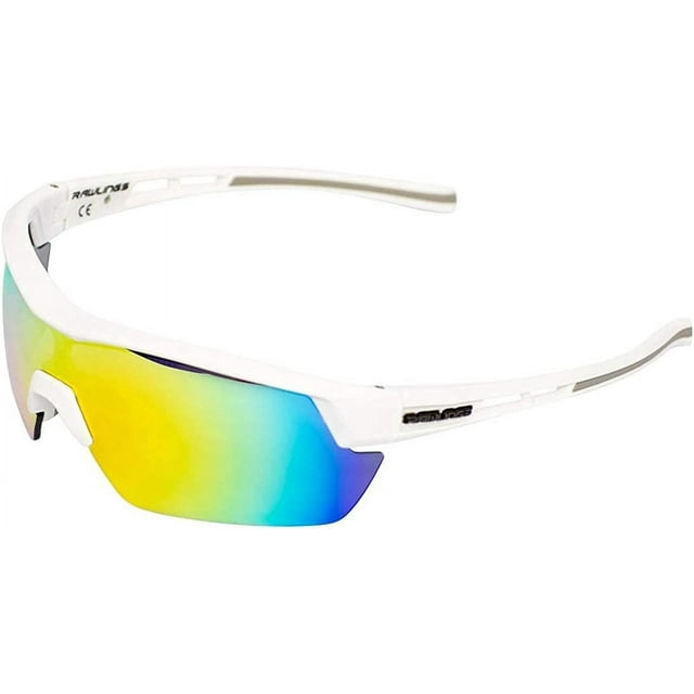 RAWLINGS RY134 Youth Baseball Shielded Sunglasses Lightweight Sports Youth Sport (White/Orange