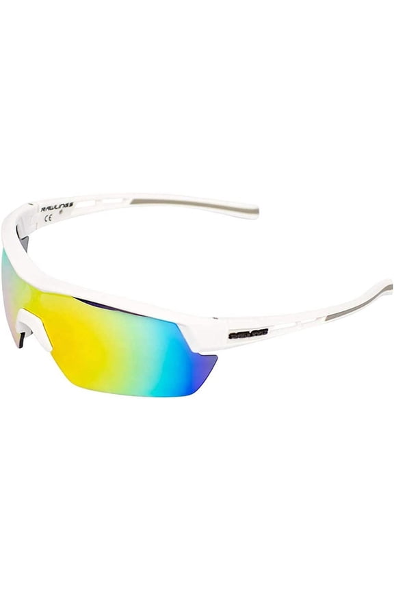 RY134 Youth Baseball Shielded Sunglasses Lightweight Sports Youth Sport (White/Orange)