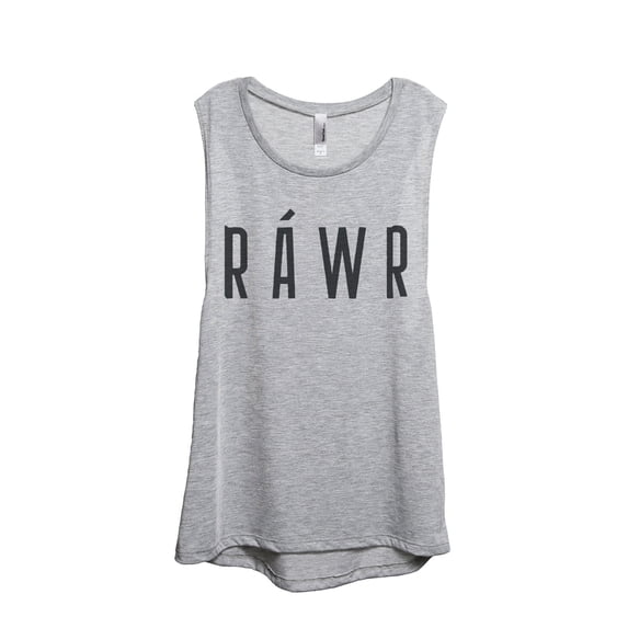 RAWR Only (Height is off, measured by letters and not ' ) Women's Fashion Sleeveless Muscle Workout Yoga Tank Top Sport Grey