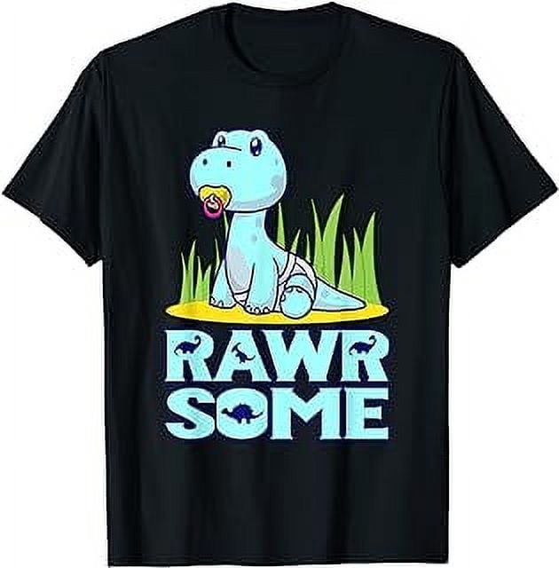 Rawrsome Baby Dinosaur In Diaper With Pacifier T-shirt - Walmart.com