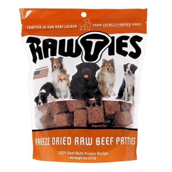 Freeze Dried Raw Beef Patties for Dogs - Freeze Dried 100% Raw Meat Dog Food - No Fillers, No Grain - Small & Large Breed Dogs - Made in USA