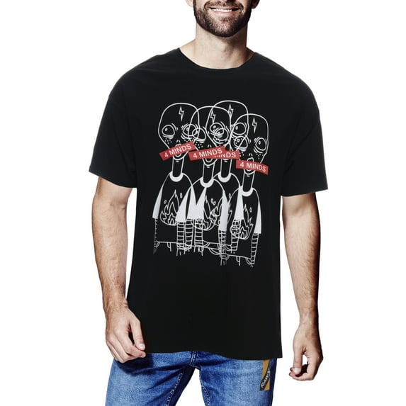 RAWX Graphic Relaxed Fit Oversized Crewneck T-Shirt, Soft Smooth Stretch Cool Comfort Loose Fit Short Sleeve Tee Tops for Men Women, ET 4 Minds - Black, Medium