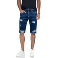 thumbnail image 1 of RAWX Men's Denim Shorts, Washed Ripped Distressed Destroyed Cut Off Slim Fit Jeans Short for Men (Frayed Hem Rips - Medium Blue Size 34), 1 of 6
