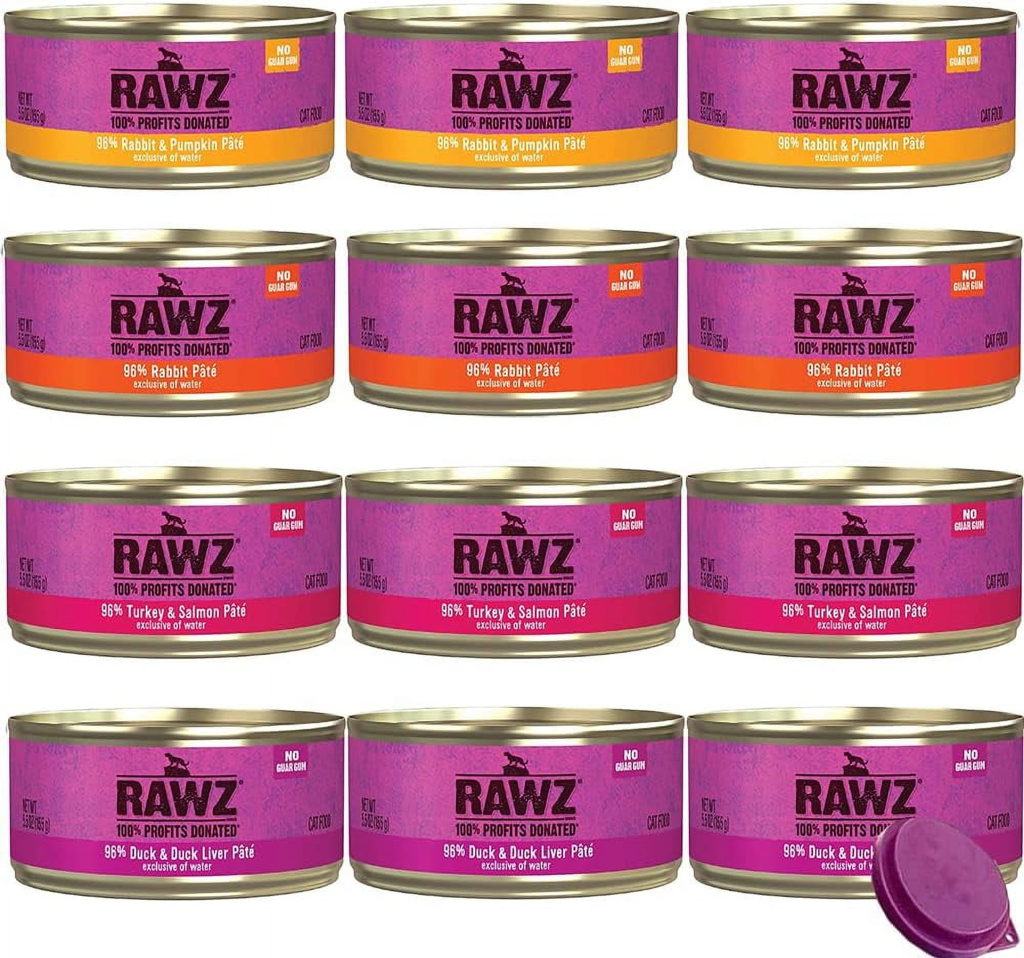 RAWZ Natural Premium Canned Cat Wet Food Pate-12 Pack Variety Bundle