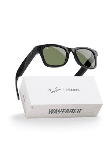 50mm Unisex New With Box Ray-Ban Wayfarer Black Frame Green Lens Sunglasses Ray-Ban Sunglasses RB2140 Original Wayfarer Black Frame  main image 3