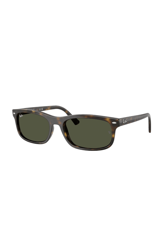 RB2224F RB2224F LOW BRIDGE FIT Rectangle Shape Sunglasses Havana Frame | Green Lens 57mm