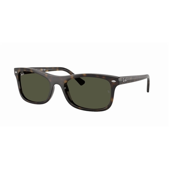 RAY-BAN RB2226F RB2226F LOW BRIDGE FIT Square Shape Sunglasses Havana Frame | Green Lens 57mm
