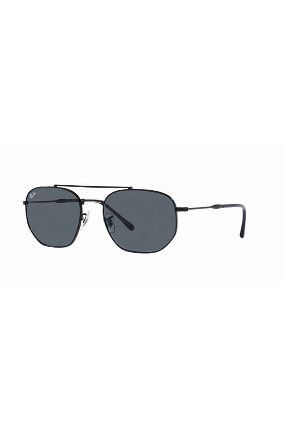 RB3707 RB3707 Square-Round Shape Sunglasses Black - Frame | Blue - Lens 57mm