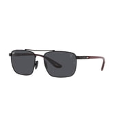 RAY-BAN RB3715M SCUDERIA FERRARI COLLECTION Square Shape Sunglasses Black Frame | Dark Grey - Lens 58mm