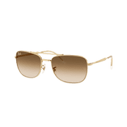 RAY-BAN RB3755 RB3755 Rectangle Shape Sunglasses Arista Gold Frame | Clear Gradient Brown Lens 59mm