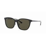 RAY-BAN RB4333D RB4333D Square Shape Sunglasses Black Frame | POLARIZED G-15 Green - Lens 55mm