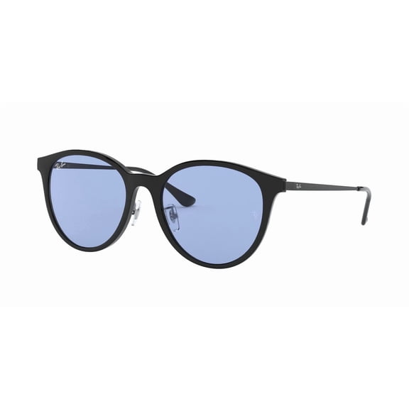 RAY-BAN RB4334D RB4334D LOW BRIDGE FIT Square Shape Sunglasses Black Frame | Blue Classic Lens 55mm