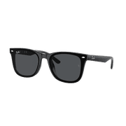 RAY-BAN RB4420 RB4420 Square Shape Sunglasses Polished Black Frame | Dark Grey Lens 65mm