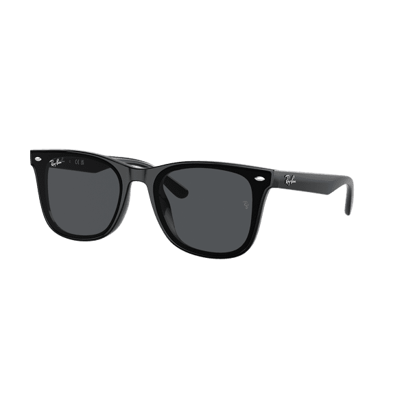 RAY-BAN RB4420 RB4420 Square Shape Sunglasses Polished Black Frame | Dark Grey Lens 65mm
