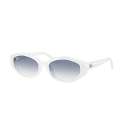 RAY-BAN RB4473D RB4473D Square-Round Shape Sunglasses Polished White Frame | Clear Gradient Light Blue Lens 56mm