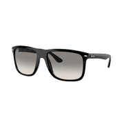 RAY-BAN RB4547 BOYFRIEND TWO Square Shape Sunglasses Polished Black Frame | Light Grey Lens 57mm
