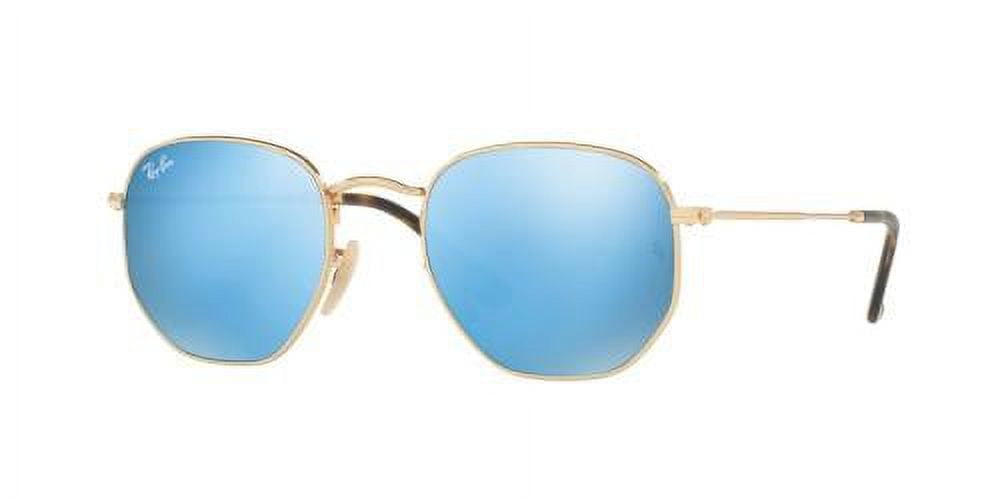 RAY BAN Unisex Adult Sunglasses, Gold Polished Metal, Blue RAY BAN Unisex Adult Sunglasses, Gold Polished Metal, Blue