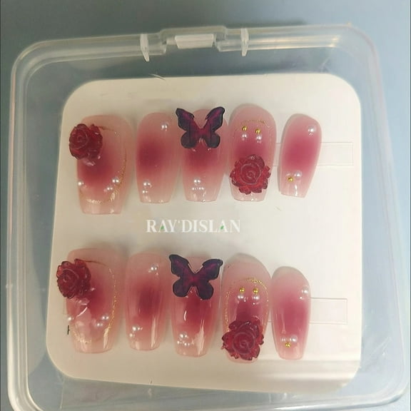 RAY'DISLAN Nail Tips Acrylic False Nails 10Pcs Almond Nails Gel Nail Tips Short Almond Gel x Tips Half Matte Nail Extension Tips Home DIY Nail Salon