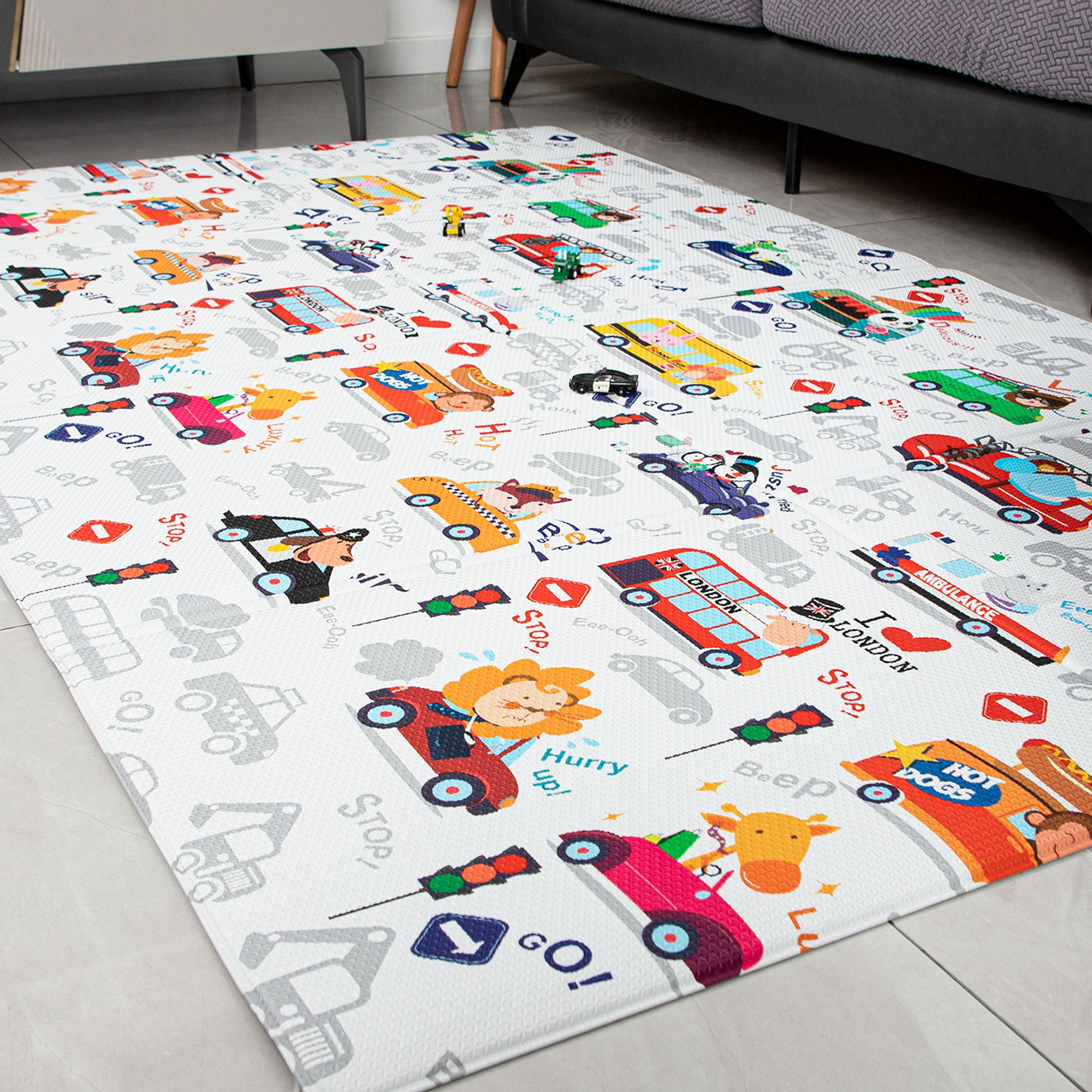 RAY STAR 55x90.5x0.39in Baby Play Mat, Reversible Crawling play mat Thickness Soft Mat
