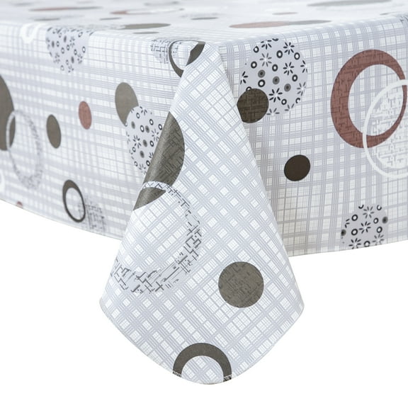 RAY STAR Checkered Tablecloth 60x84 inch Flannel Backing 100% Waterproof & Heavy Plastic Table Cover for Dining, Party, Farmhouse Dec.