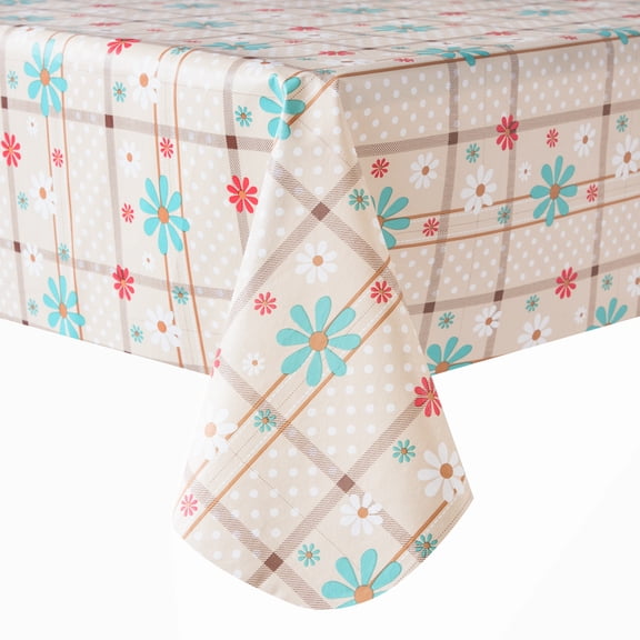 RAY STAR Christmas Tablecloth 60x84 inch Rectangle Waterproof Holiday Decoration Tablecloth Xmas Plastic SpillProof Table Cover