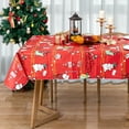 thumbnail image 1 of RAY STAR Christmas Tablecloth 60x84 inch Rectangle Waterproof Holiday Decoration Tablecloth Xmas Plastic SpillProof Table Cover, 1 of 10