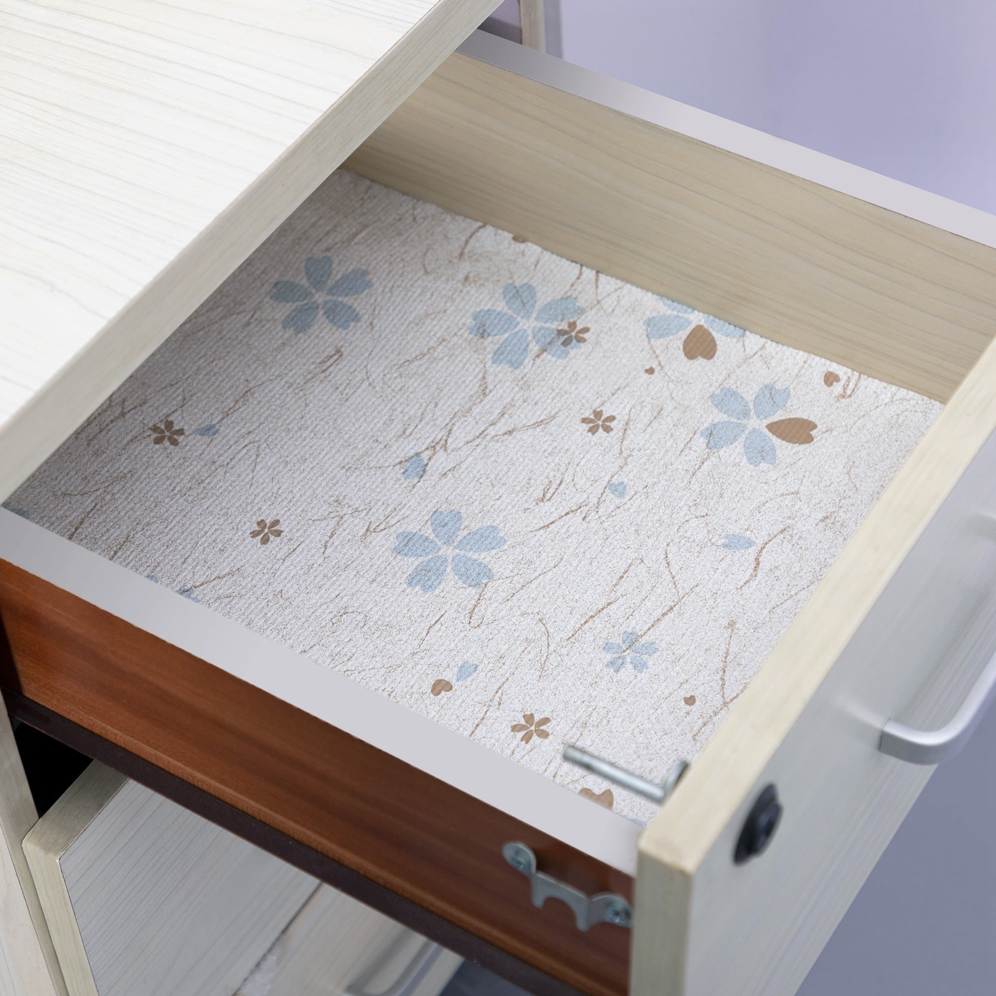 RAY STAR Ivory Shelf Cabinet Liner, 18inx8FT Drawer Liners Non-Adhesive Non Slip Shelving Liner for Kitchen Cabinets