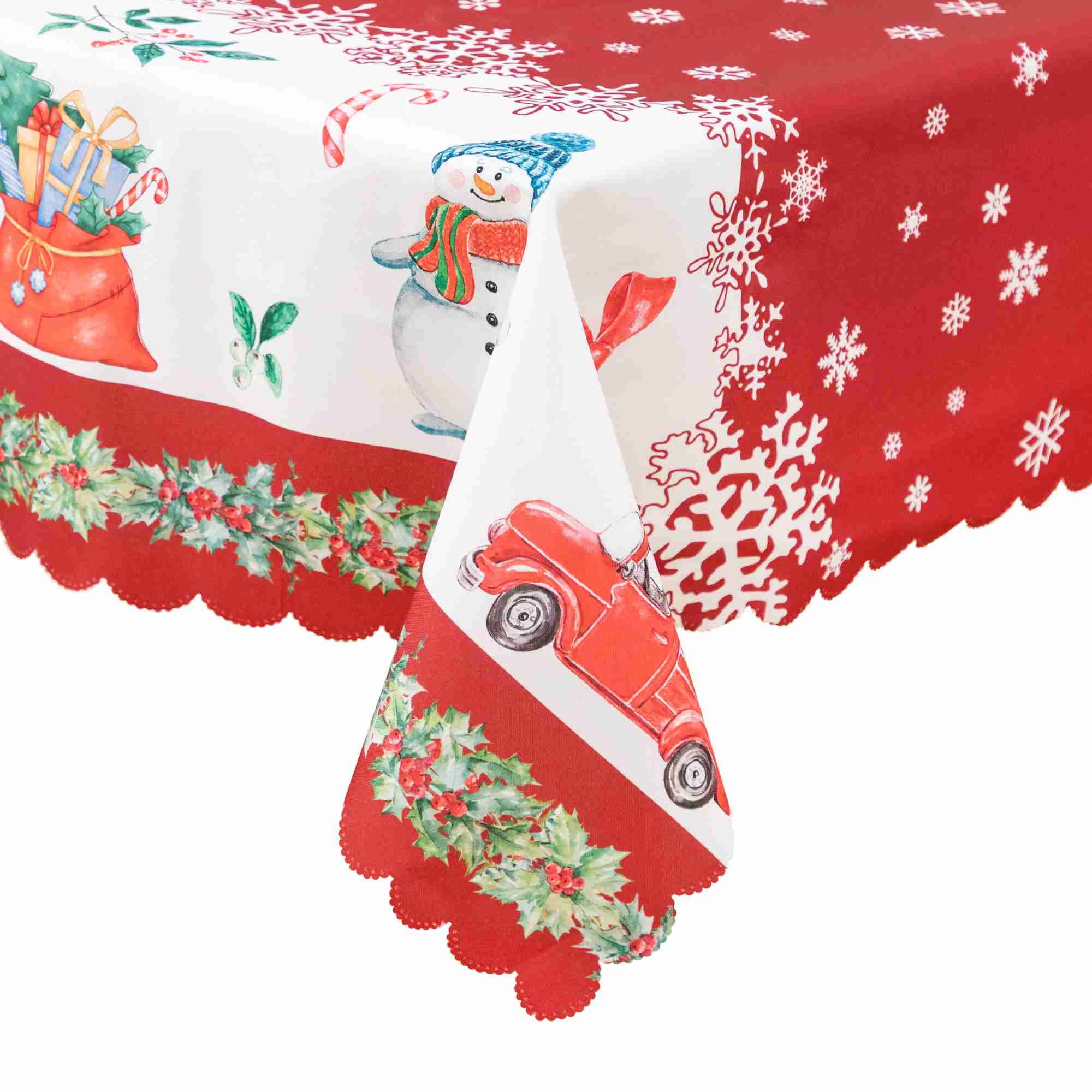 RAY STAR Large Christmas Table Cloth for Rectangle Table 60x120 Polyester Machine Washable Table Cloths, Thick Can not See Through Heavy Duty Tablecloth