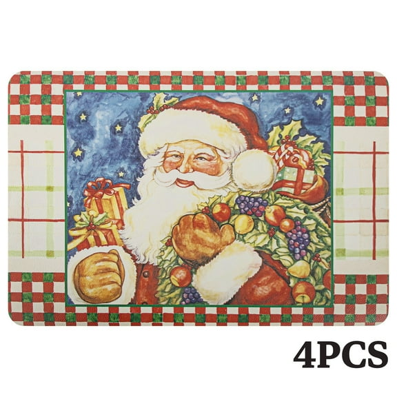 RAY STAR Placemats Set of 4, Vinyl Washable Wipeable Place Mats-12inx18in, Heat Resistant Waterproof Place Mat