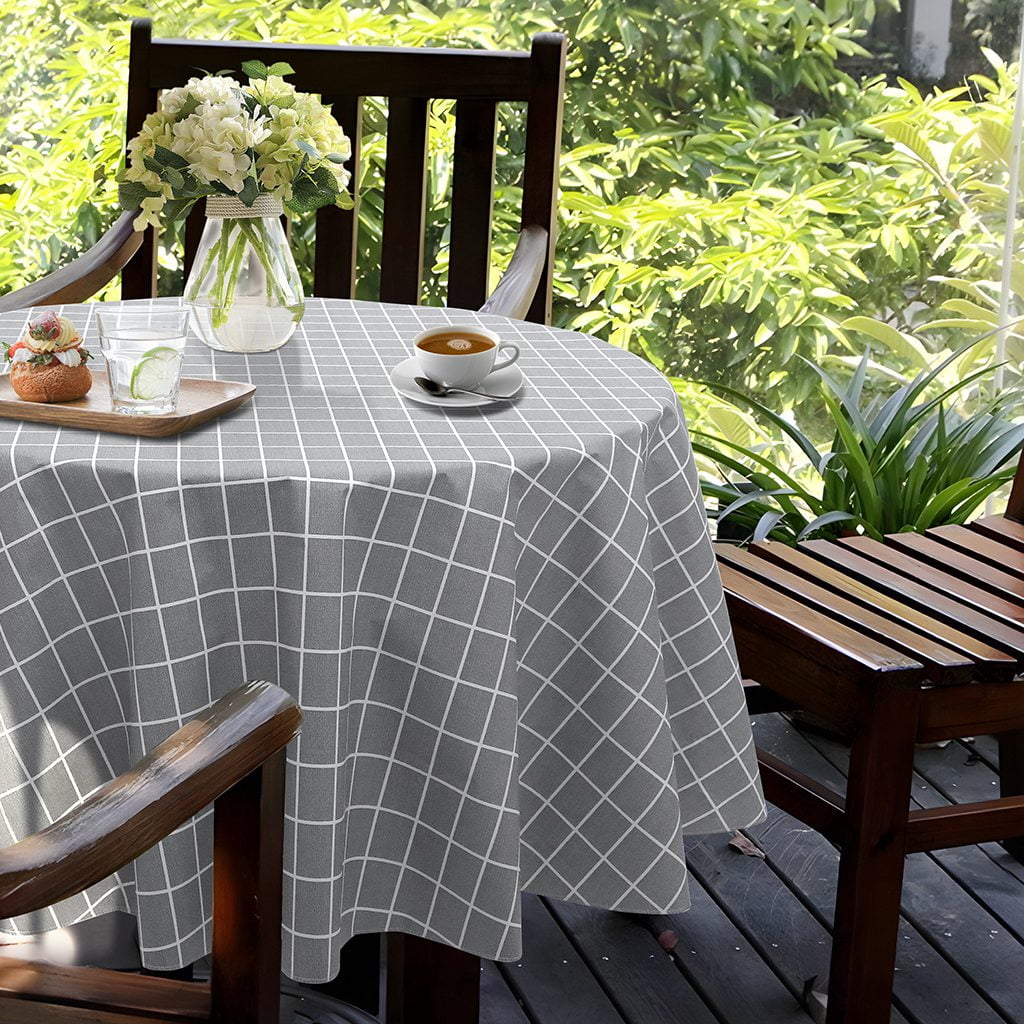 RAY STAR Round Christmas Tablecloth 60 inches - Christmas Decorations for Home 100% Water Resistant Christmas Table Cloth