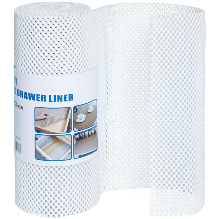Shelf Liner, Non-Adhesive Grip, White, 12-In. x 5-Ft.