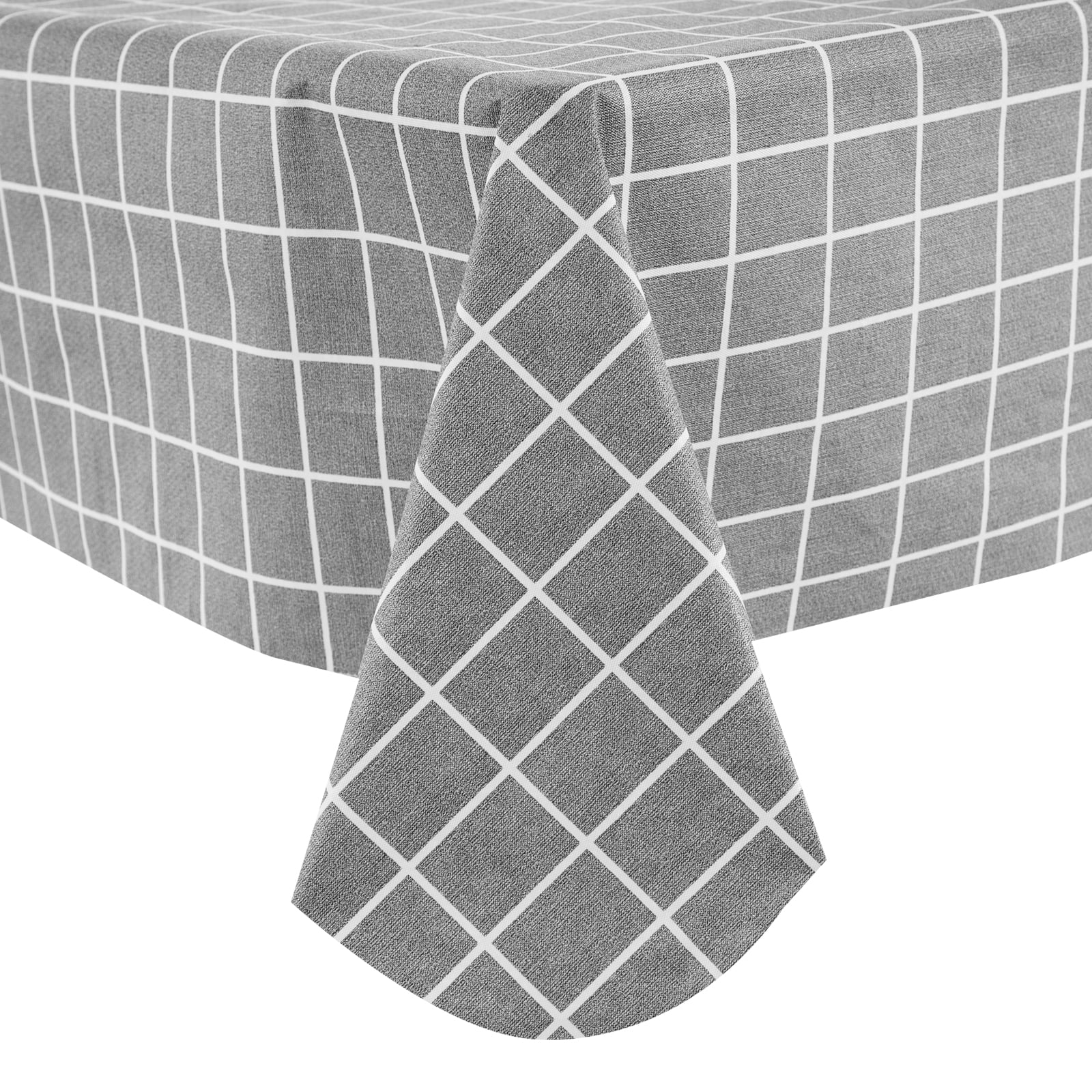 RAY STAR Vinyl Checkered Tablecloth 52x70 Flannel Backing 100% Waterproof & Heavy Plastic Table Cover for Dining, Party, Farmhouse Dec.
