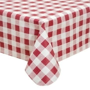 RAY STAR Vinyl Checkered Tablecloth 52x70 Flannel Backing 100% Waterproof & Heavy Plastic Table Cover for Dining, Party, Farmhouse Dec.