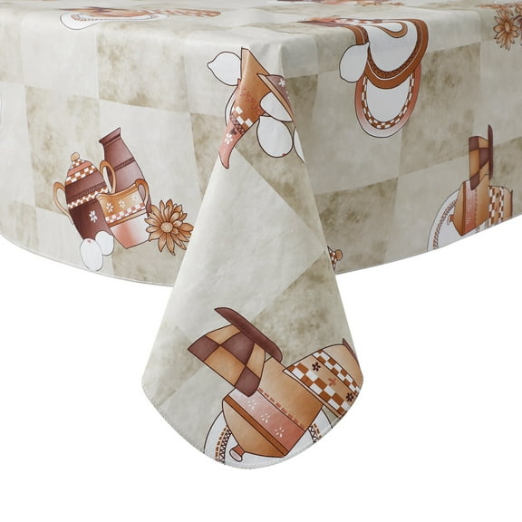 RAY STAR Vinyl Tablecloth 52x70 Flannel Backing 100% Waterproof & Heavy Plastic Table Cover for Dining, Party, Farmhouse Dec.