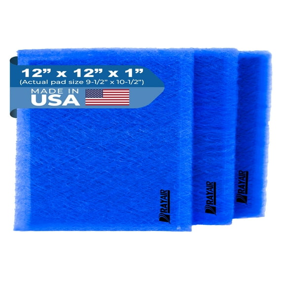 RAYAIR SUPPLY 12x12 Replacement Filter Pads Compatible with Pristine Air Cleaner 12x12 Refills (3 Pack)
