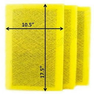 RAYAIR SUPPLY 12x20 Replacement Filter Pads Compatible with Air Ranger Air Cleaner 12x20 Refills (3 Pack) YELLOW