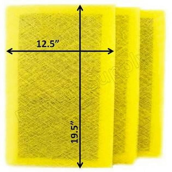 RAYAIR SUPPLY 14x22 Replacement Filter Pads Compatible with Air Ranger Air Cleaner 14x22 Refills (3 Pack) YELLOW
