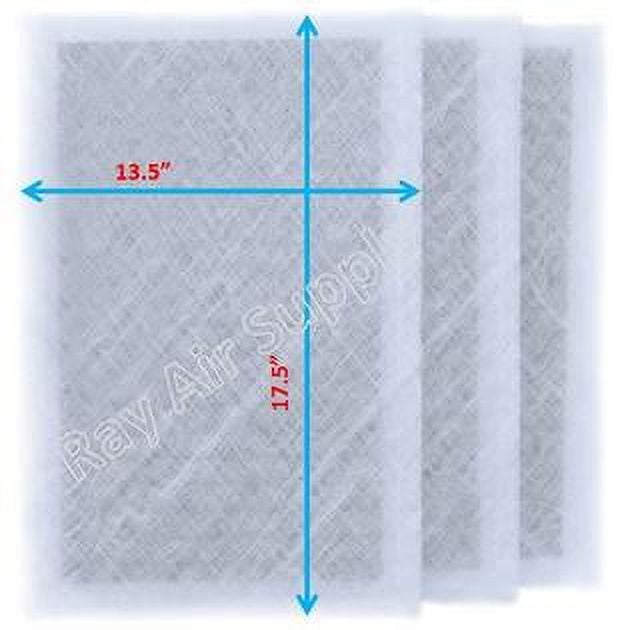 RAYAIR SUPPLY 15x20 Replacement Filter Pads Compatible with AlpinePure ET Air Cleaner 15x20 Refills (3 Pack) WHITE
