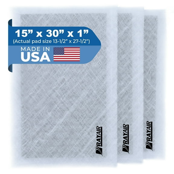 RAYAIR SUPPLY 15x30 Replacement Filter Pads Compatible with MicroPower Guard Air Cleaner 15x30 Refills (3 Pack) WHITE