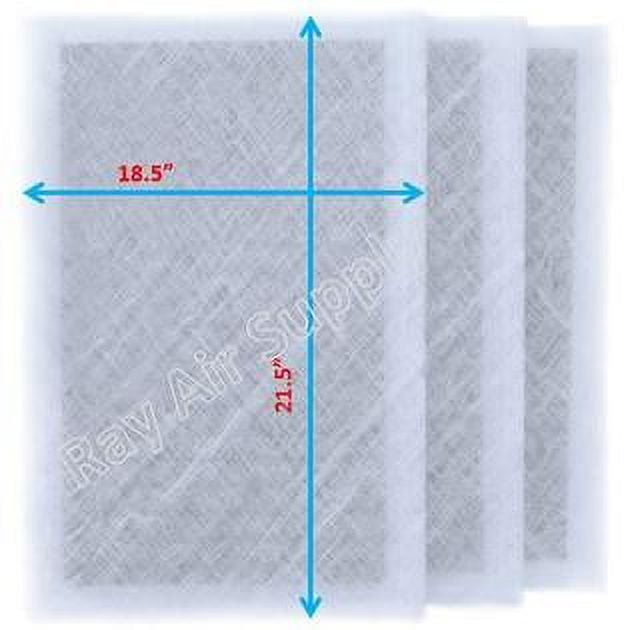 RAYAIR SUPPLY 20x24 Replacement Filter Pads (3-Pack) For Dynamic Air Cleaners - Polarized Fiberglass With Carbon Center