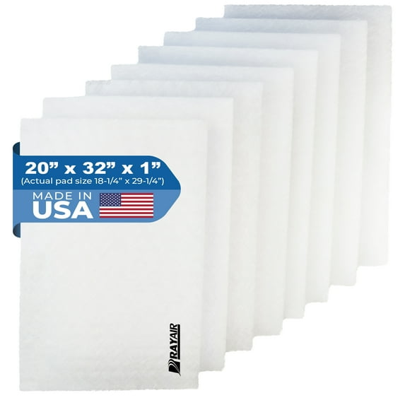 RAYAIR SUPPLY 20x32 Replacement Filter Pads Compatible with Goodman G1EAC Air Cleaner 20x32 Refills (4 Pack) WHITE