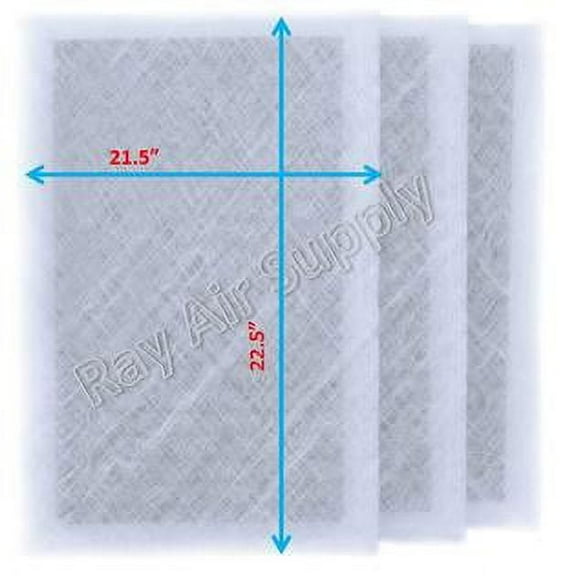 RAYAIR SUPPLY 24x24 Replacement Filter Pads Compatible with AlpinePure ET Air Cleaner 24x24 Refills (3 Pack) WHITE