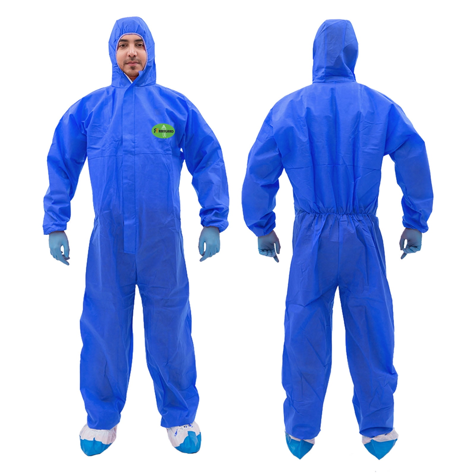 RAYGARD Hazmat Suit Disposable Protective Coverall Suit with Hood